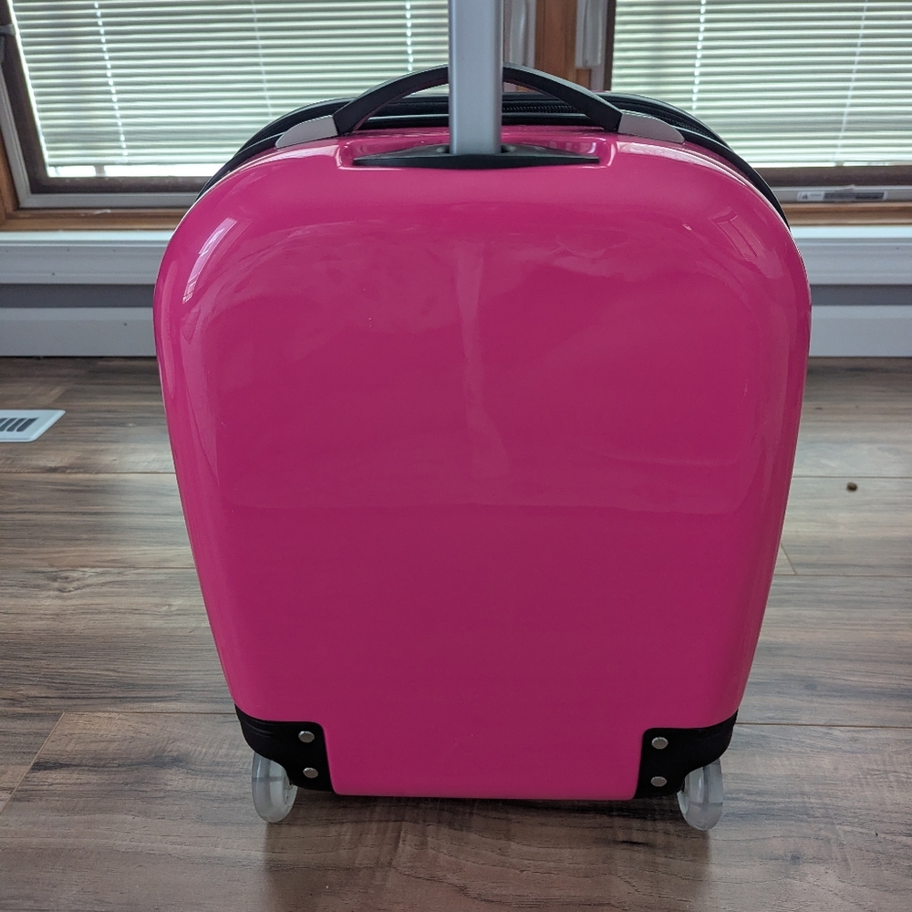Pink Hello Kitty Face Roller Suitcase With Top Handle And Extended Roller Handle - Picture 7 of 12
